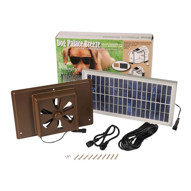 Dog Palace Breeze Solar Powered Exhaust Fan for Pet Cooling Lambert
