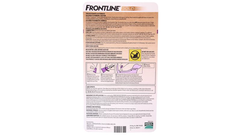 Frontline gold outlet for dogs directions