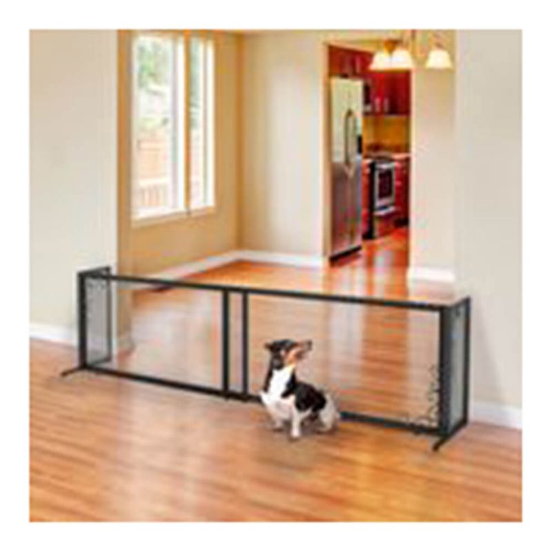 Freestanding Metal Mesh Pet Gate Lambert Vet Supply Dog, Cat, Horse, Kennel, & Vet Supplies