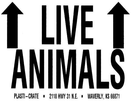 Plasti-Crate Shipping Labels Live Animals Sticker