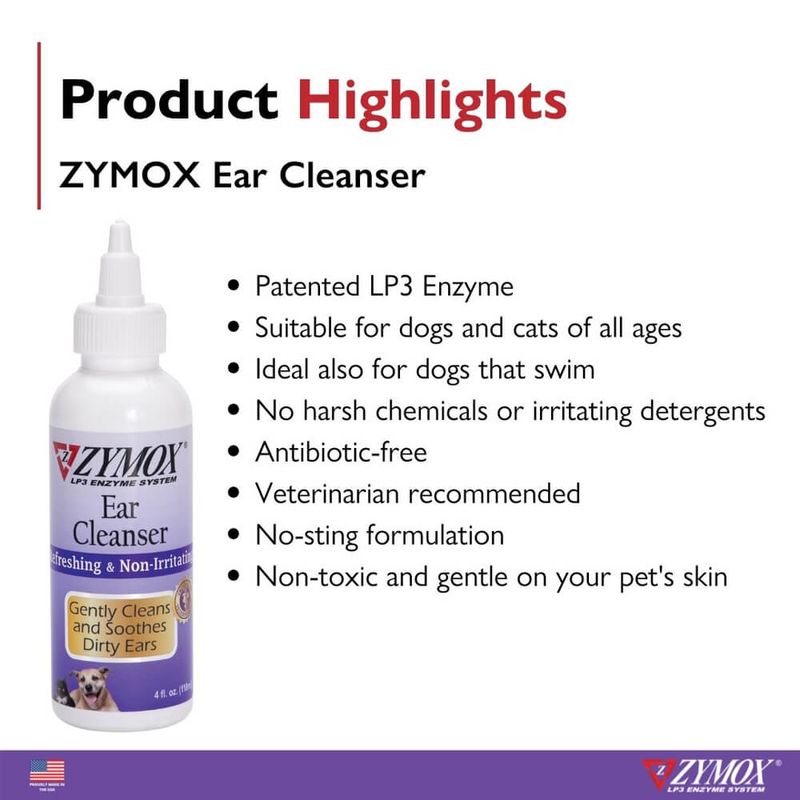 Zymox Ear Cleanser with BioActive Enzymes, 4 oz Bottle Lambert Vet
