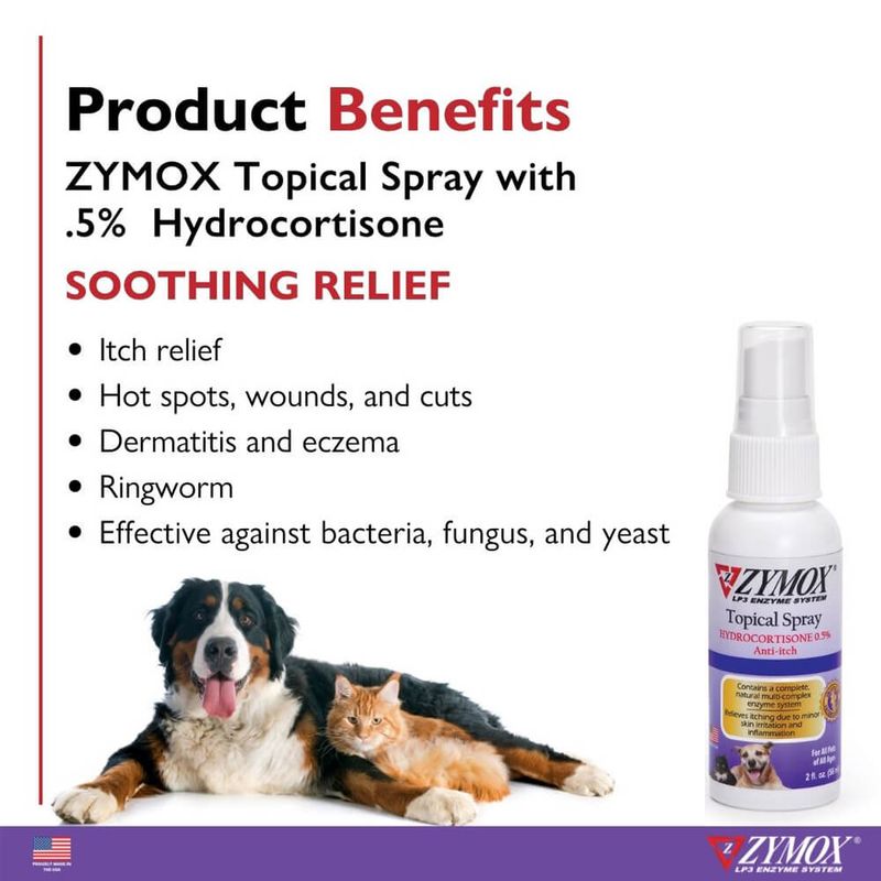 Zymox Enzymatic Topical Spray with Hydrocortisone Lambert Vet Supply Dog, Cat, Horse, Kennel