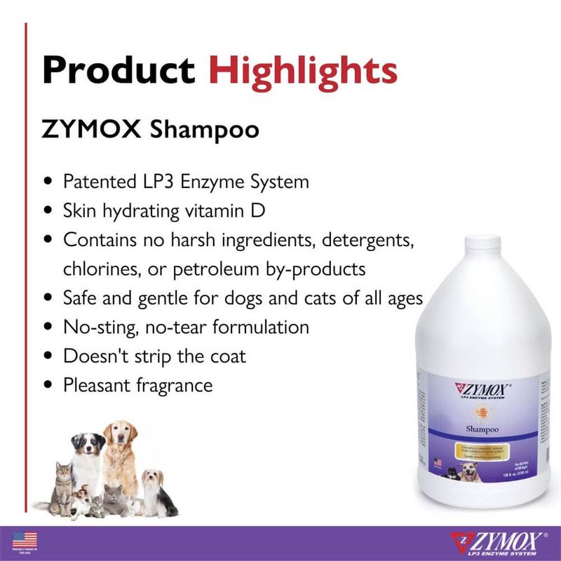 Zymox Enzymatic Shampoo with Vitamin D3, 1 Gallon Lambert Vet Supply
