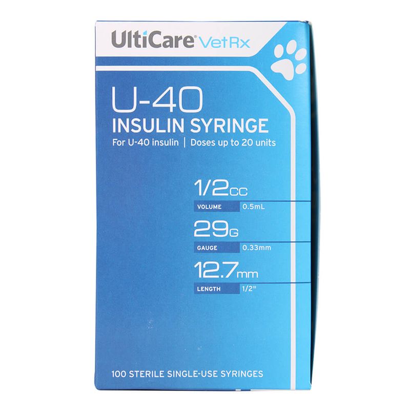 UltiCare U40 Insulin Syringe for Vet Use, 100 count Lambert Vet Supply Dog, Cat, Horse