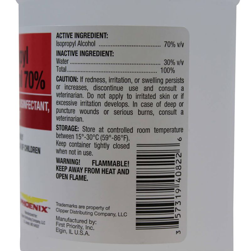 Phoenix Pharmaceuticals Isopropyl Alcohol 70 for Animal Use Lambert