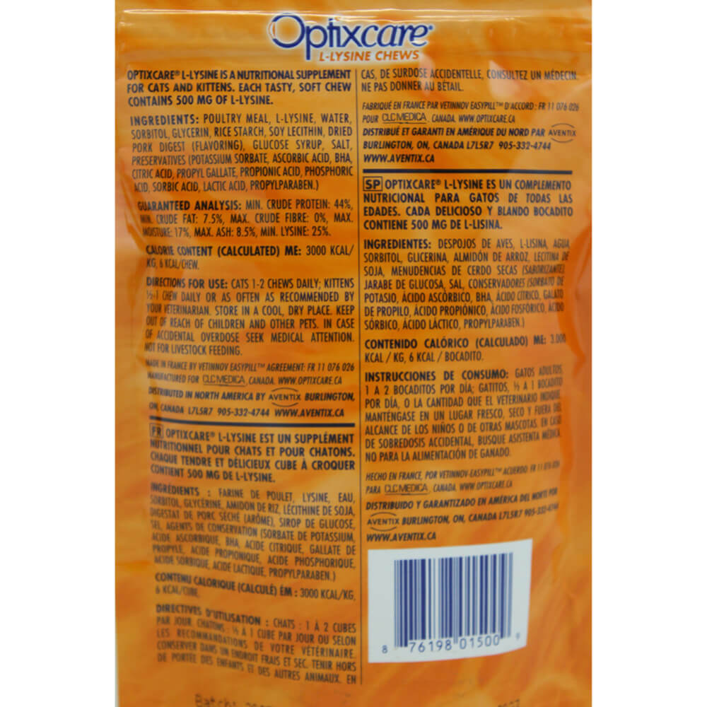 Optixcare lysine clearance chews