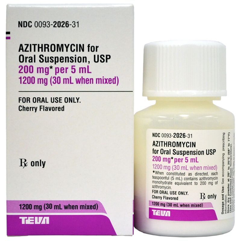 Azithromycin (Zithromax) Rx Suspension 200mg/5ml Lambert Vet Supply
