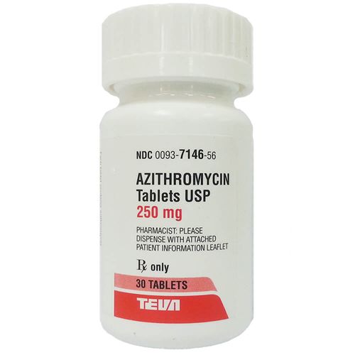 Azithromycin/Zithromax Rx Tablets 250 mg x 30 ct