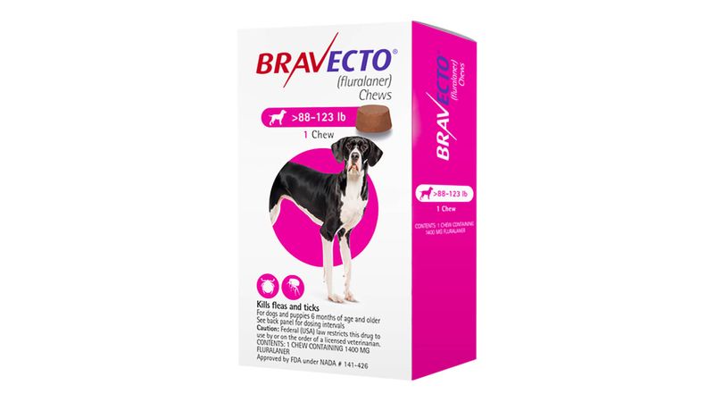 Bravecto for Dogs 88-123 lbs, 1 chew, Pharmacy - Lambert Vet Supply -  Lambert Vet Supply