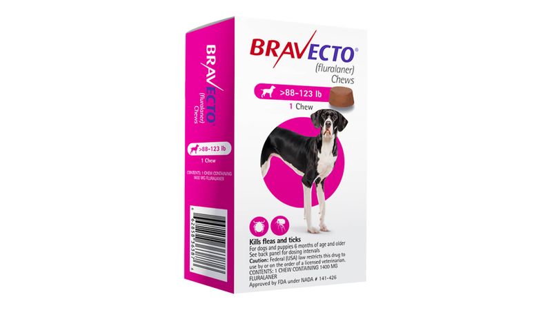 Bravecto for Dogs 88 123 lbs 1 chew Lambert Vet Supply Dog Cat Horse Kennel Vet Supplies