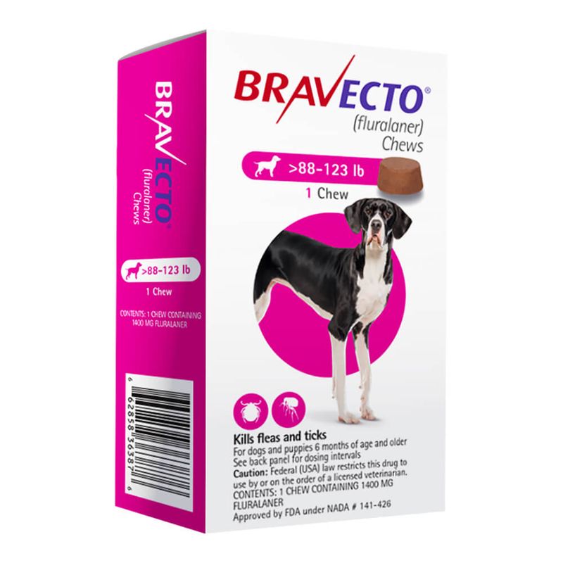 Bravecto for Dogs 88123 lbs, 1 chew Lambert Vet Supply Dog, Cat