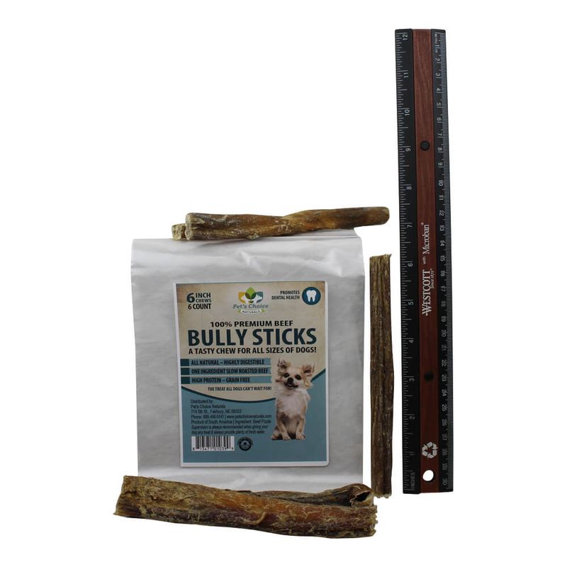 Bully Stick Dog Chews, All Natural Pizzle Chew, 6 pack Lambert Vet