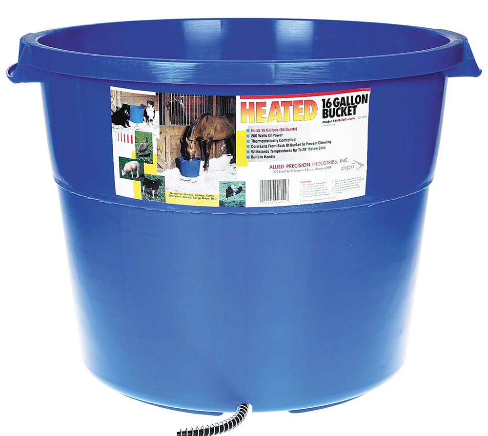 API Heated Flat Water Bucket, 16 Gallons - Lambert Vet Supply | Dog ...