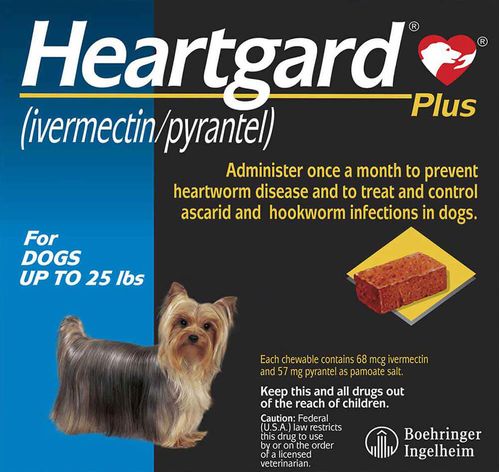 Heartgard Plus Dogs up to 25 lbs 12 Chewables Rx