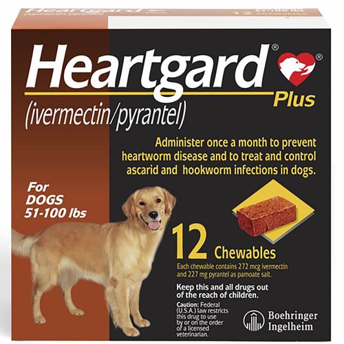 Heartgard Plus Rx 51-100 lbs 12 Month (Brown)