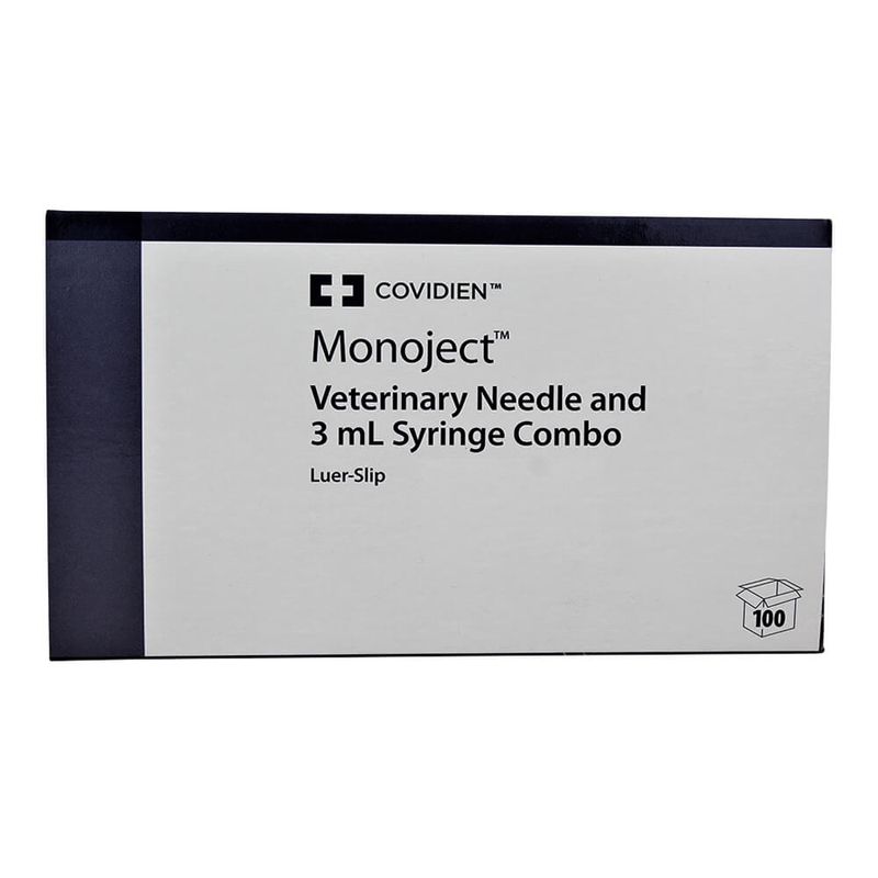 Monoject Syringes with Needles, 3 cc LS with 25g x 5/8" Lambert Vet