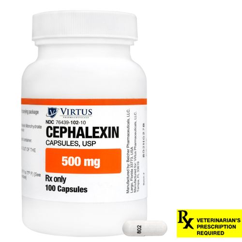 Cephalexin Rx Capsules 500 mg x 100 ct
