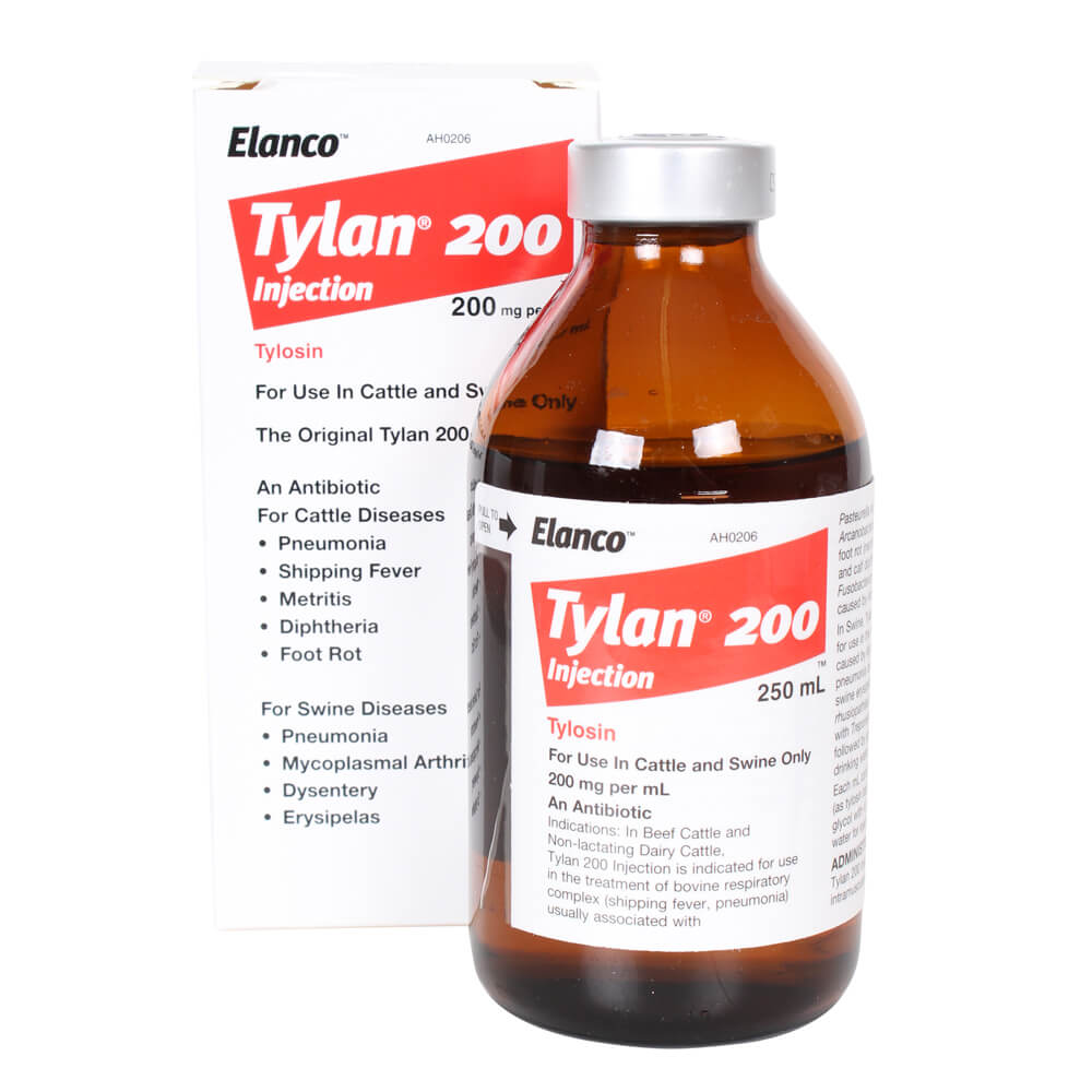 Rx Tylan 200 Injection 250 ml; Antibiotic- Cattle & Swine | Lambert Vet ...