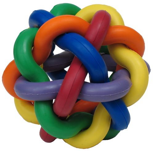 Multipet Nobbly Wobbly Rubber Ball Dog Toy 4"