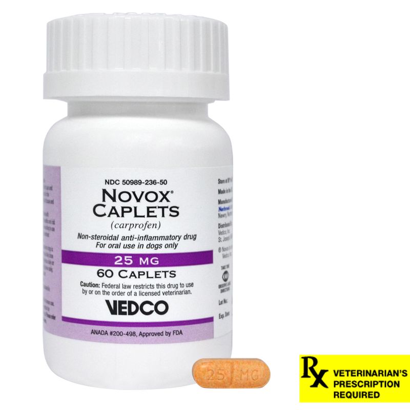 Rx Novox (Carprofen) Caplets, 25 mg x 60 ct Compares to Rimadyl Pet Supplies 4 Less