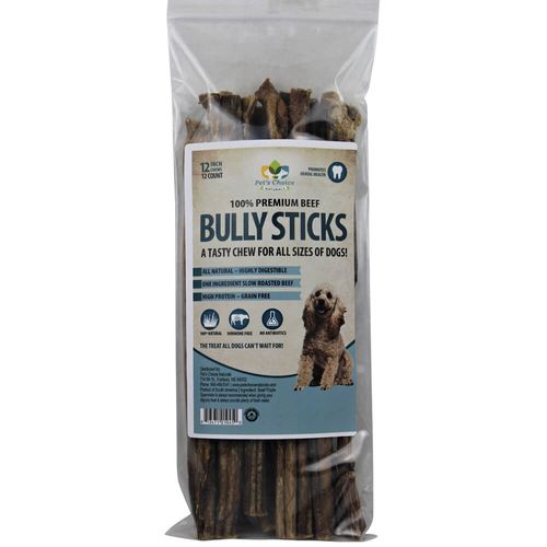 12" Dog Bully Sticks Premium All Natural Dog Pizzle Chews