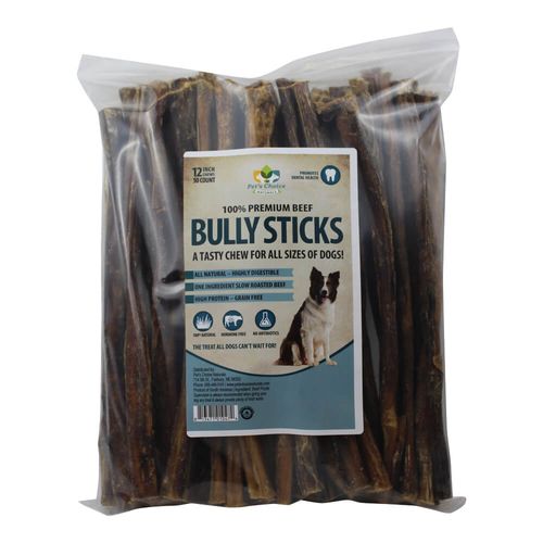 12" Dog Bully Sticks Premium All Natural Dog Chew Pizzles 50 Pack