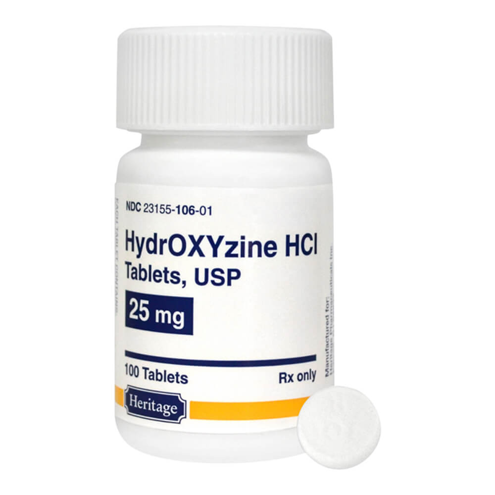 Rx Hydroxyzine Hydrochloride, 25 mg x 100 tablets - Lambert Vet 