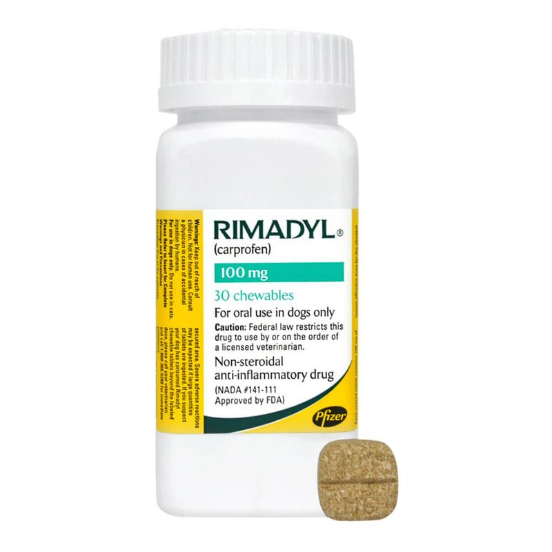 Rimadyl(Carprofen) for Dogs, 100 mg, 30 Chewable Tablets Pharmacy