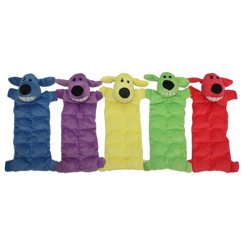 Multipet Loofa Dog Squeaker Mat Toy Assorted Colors 12"