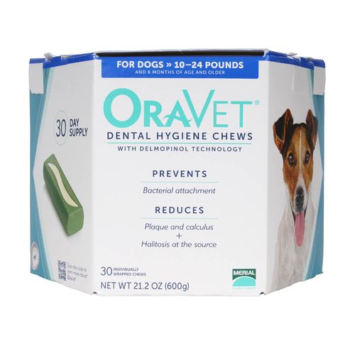 ORAVET Dental Hygiene Chews for dogs 10-24 lbs 30 ct