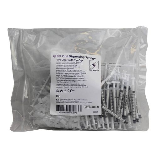 Syringe Oral Dosing 1 ml with cap 100ct