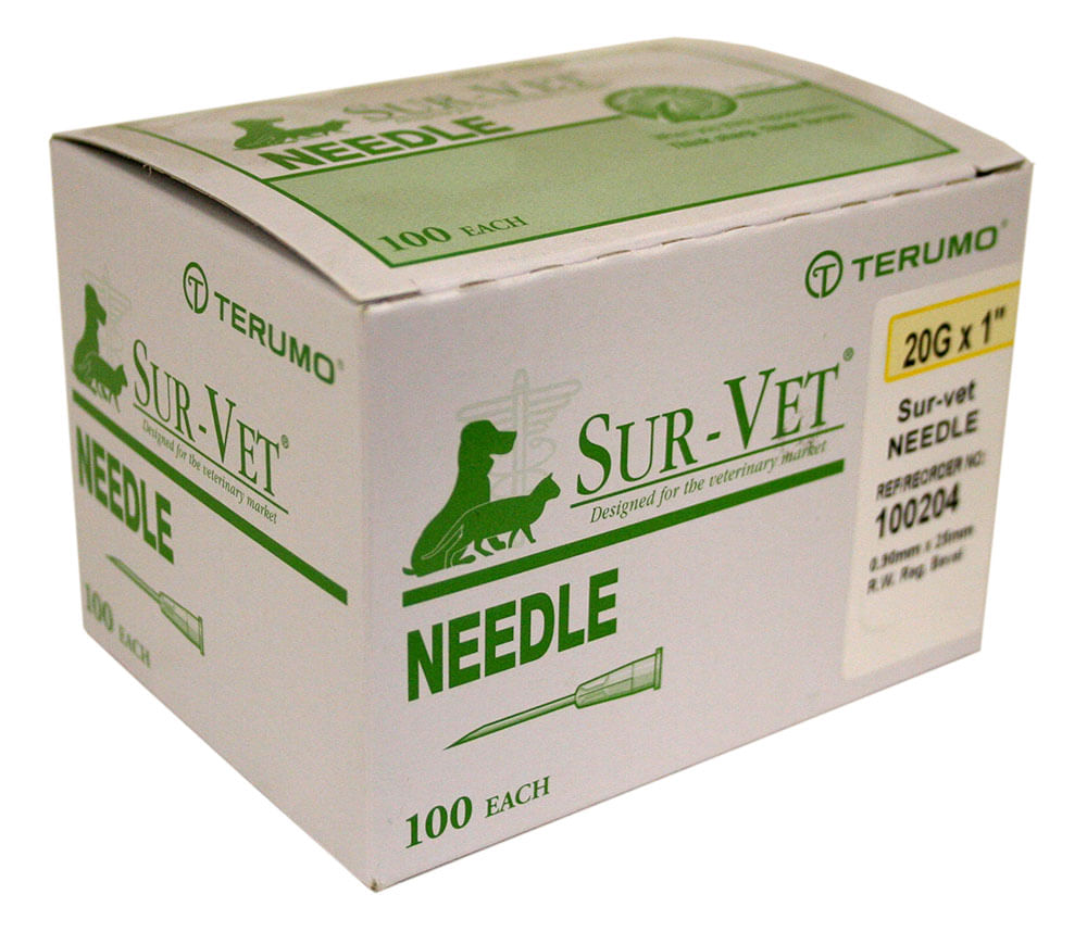 Rx, Needle, 20 x 1 Terumo, 100 ct for Veterinary Use Lambert Vet