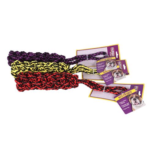 Nuts for Knots Rope Tug with Braided Stick Assorted