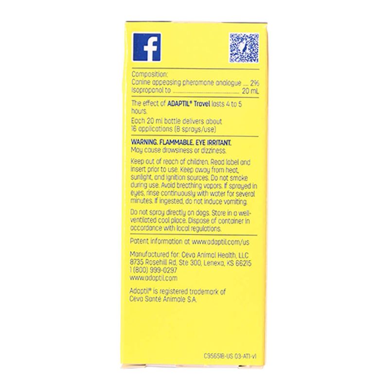 Adaptil Travel Spray, for Dogs, 20 ml Lambert Vet Supply Dog, Cat