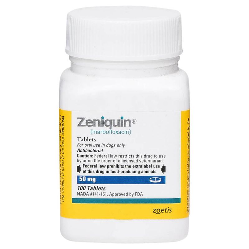 Rx, Zeniquin, 50mg x 100 tabs Lambert Vet Supply Dog, Cat, Horse