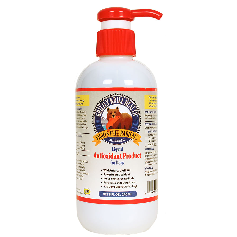 Grizzly Krill Health, Liquid Antioxidant, for Dogs, 8 oz - Lambert Vet ...