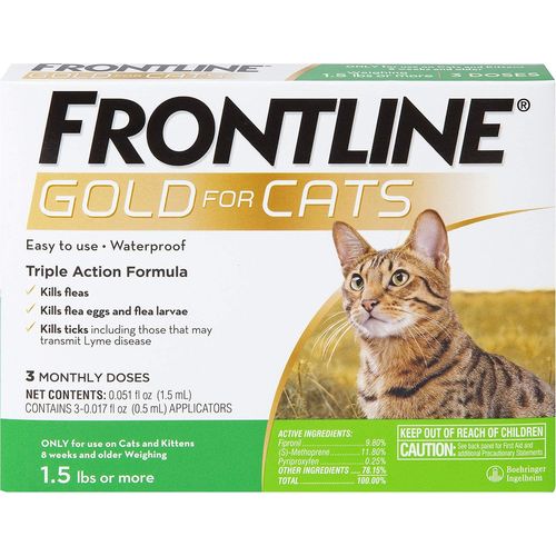 Frontline Gold for Cats 1.5 lbs and Up Green 3 Month