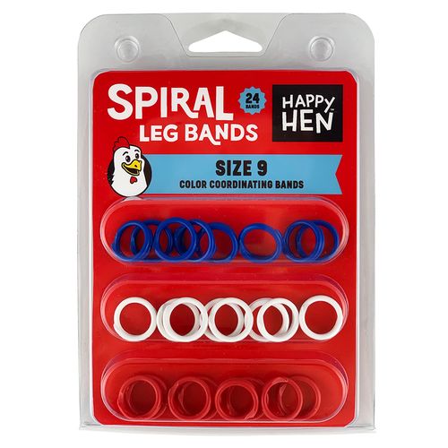 Happy Hen Spiral Leg Bands Medium Size 9
