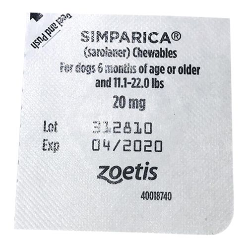 Rx Simparica 20mg for Dogs 11.1-22 lbs 1 Chewable Tablet