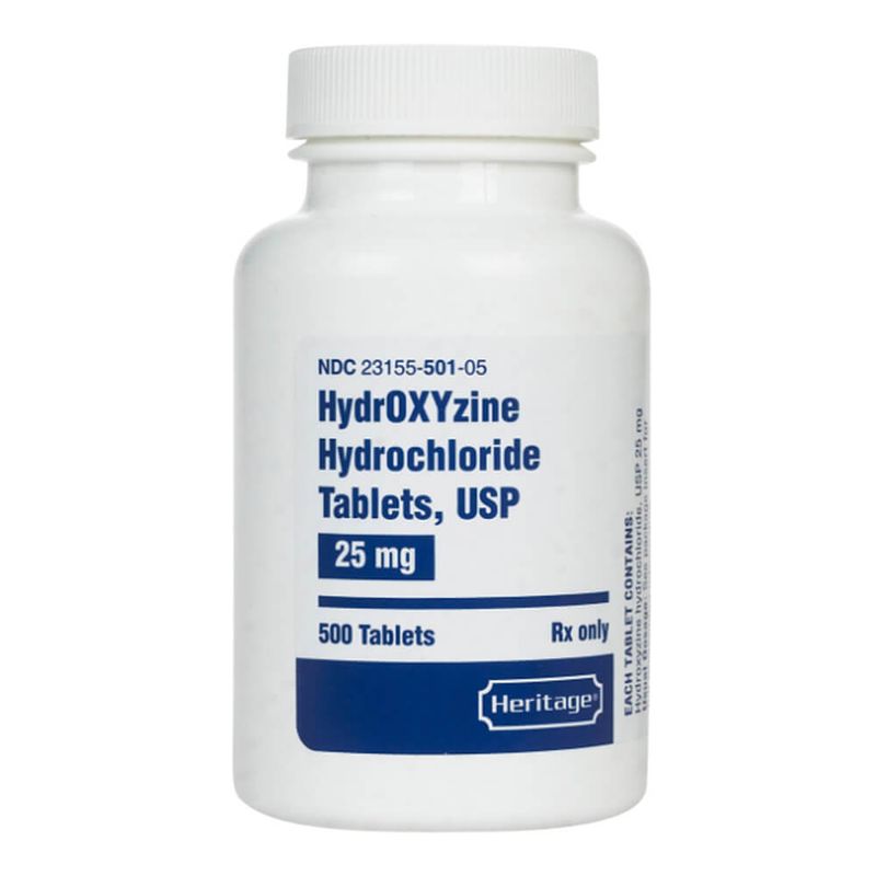 Rx Hydroxyzine for Dogs and Cats, 25mg x 500 tablets Lambert Vet