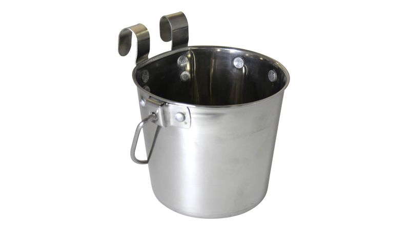 4 Quart Flat Sided Stainless Steel Pail with Hook, Flat-Sided Stainless  Steel Pails