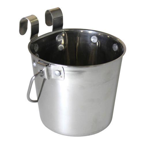 Pail Stainless Steel w/ Rivets Flat Sided Hook-On 4 qt