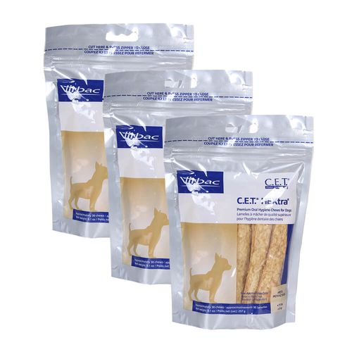 C.E.T. HEXtra Premium Petite Chews for Dogs 30 ct 3 pk