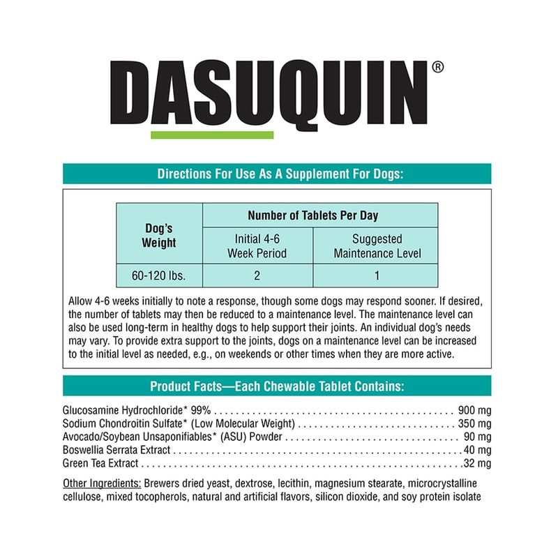 Dasuquin for Large Dogs 60 lbs and Over, 84 Chew Tabs Lambert Vet