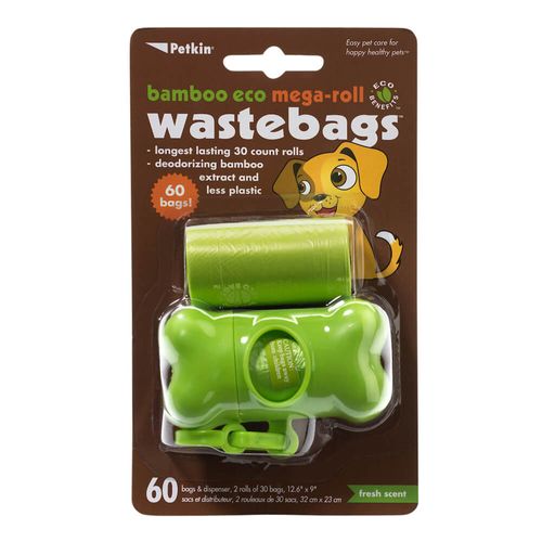 Bamboo Eco Mega-Roll Waste Bags 60ct W/Dispenser