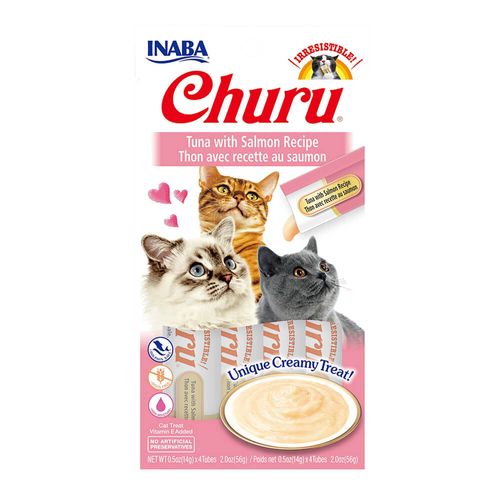 Inaba Churu Creamy Tuna w/ Salmon Cat Treat w/ Vitamin E