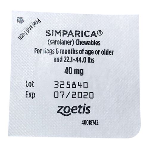 Rx Simparica 40mg for Dogs 22.1-44 lbs 1 Chewable Tablet