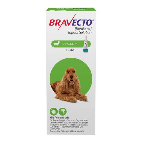 Rx Bravecto Topical for Dogs 500mg 22-44 lbs