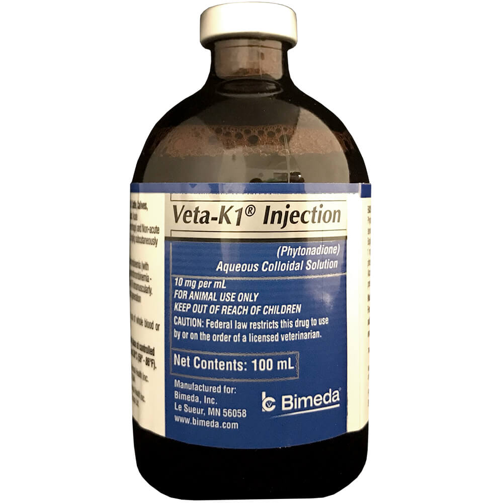Rx Veta K1 Injection for Dogs, Cats and Horses, 100ml Lambert Vet