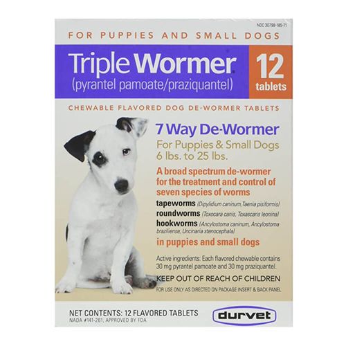 Triple Wormer Small Dog 6-25lbs 30gm 12ct